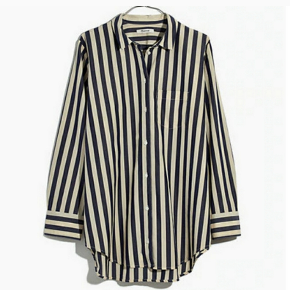 Madewell, boyfriend button down shirt.
